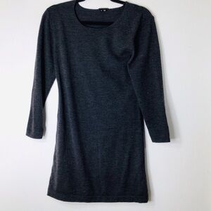 Theory tunic top women large grey wool